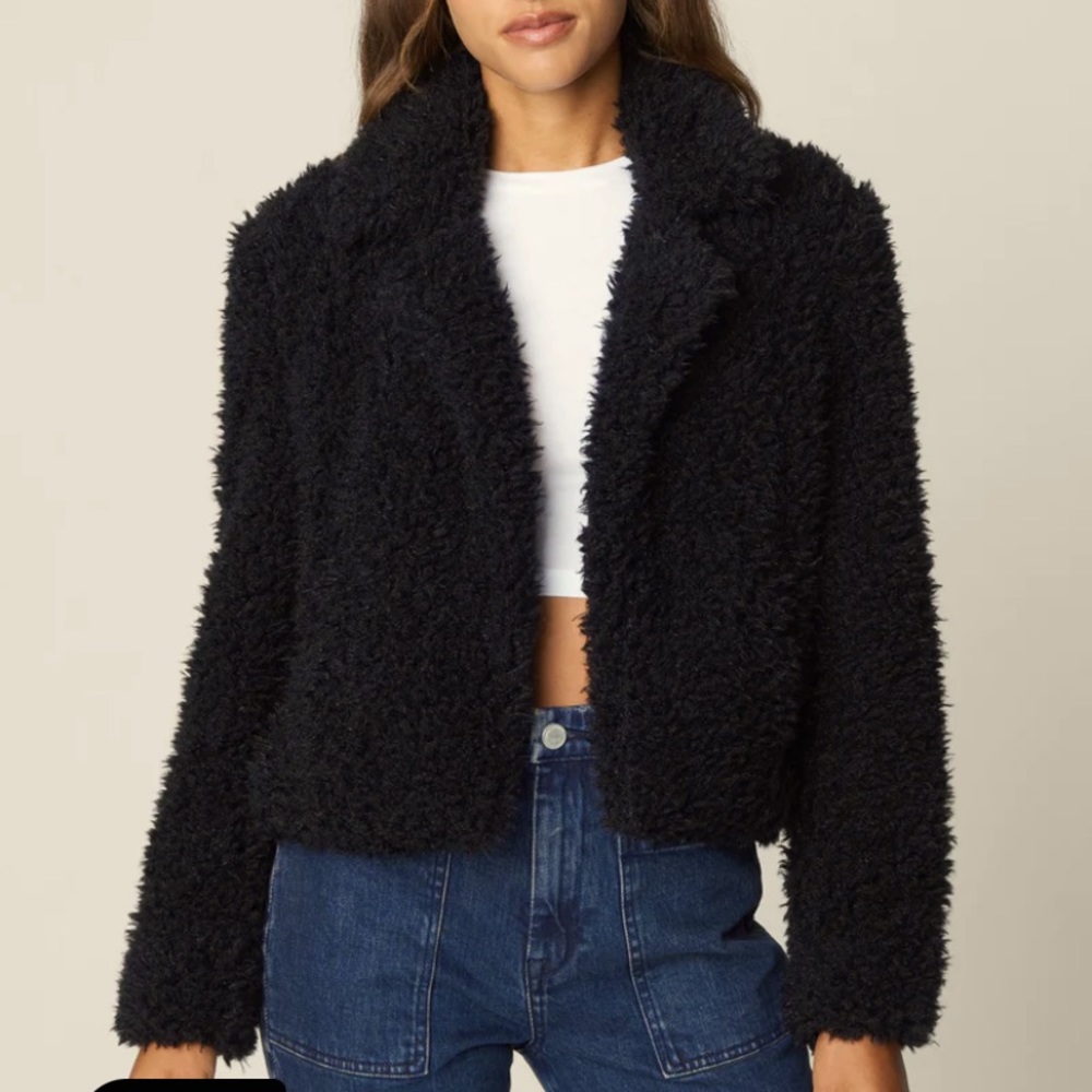 blank nyc plush black jacket